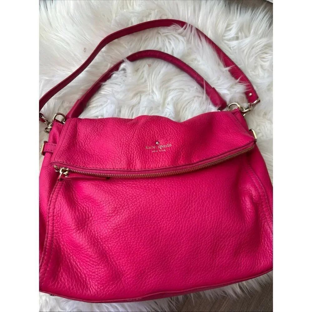 Kate Spade Cobble Hill Little Minka SOFT BUTTERY LEATHER DEEP PINK RAre
